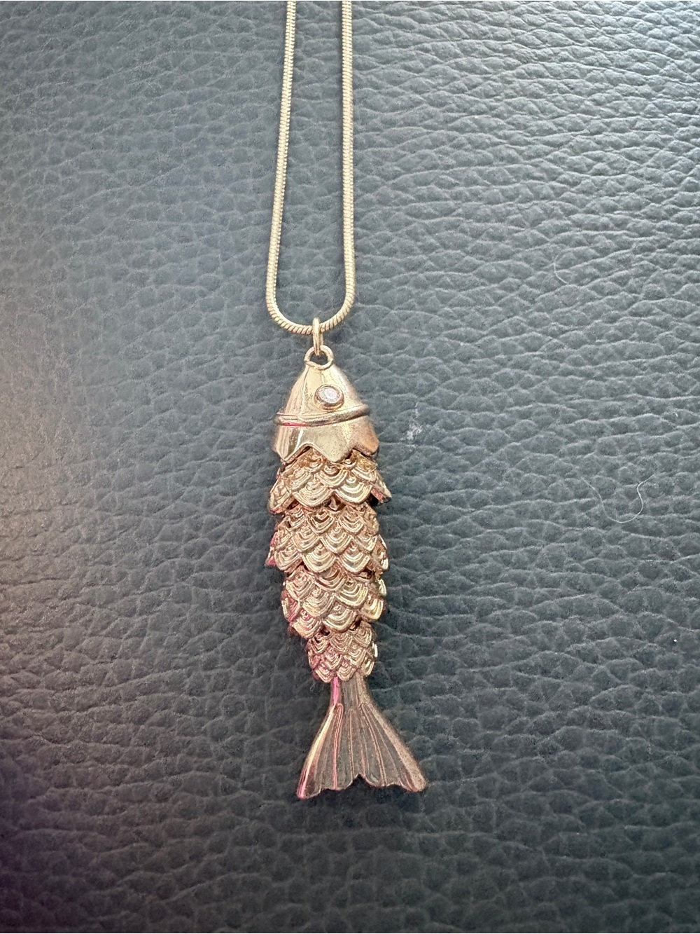Gold Fish Pendant Necklace - Gold Color